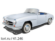 Mercedes Benz 190 sl на белом фоне. Редакционная иллюстрация, иллюстратор Сергей Лаврентьев / Фотобанк Лори