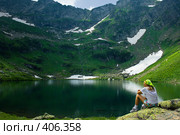 Человек и природа. Озеро Мзы. Абхазия. Стоковое фото, фотограф Руслан Керимов / Фотобанк Лори