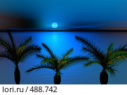 Тропический закат. Стоковая иллюстрация, иллюстратор ElenArt / Фотобанк Лори