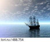 Корабль в море. Стоковая иллюстрация, иллюстратор ElenArt / Фотобанк Лори