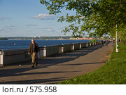 Кама. Набережная реки Камы в Перми вечером (2008 год). Стоковое фото, фотограф Harry / Фотобанк Лори