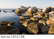 Камни в море у берега при утреннем свете (2008 год). Стоковое фото, фотограф Алексей Бок / Фотобанк Лори
