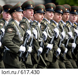 На военном параде Победы 9 мая 2008 года в Москве на Красной площади. Прохождение войск Российской армии. Редакционное фото, фотограф Алексей Бок / Фотобанк Лори