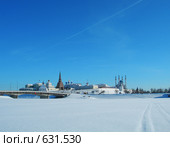 Казанский кремль в феврале. Вид с Казанки. (2006 год). Стоковое фото, фотограф Вадим Хомяков / Фотобанк Лори