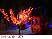 Детский аттракцион при вечерней подсветке (2009 год). Редакционное фото, фотограф Наталья Волкова / Фотобанк Лори
