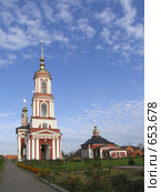 Суздаль. Михали. Церковь Михаила Архангела (1769) с колокольней и церковь Флора и Лавра (1803). Золотое кольцо России (2008 год). Стоковое фото, фотограф Т. З. / Фотобанк Лори