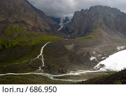 Язык ледника Маашей. Горный Алтай. Стоковое фото, фотограф Селигеев Андрей Иванович / Фотобанк Лори