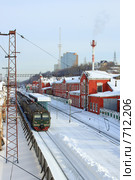 Отправление электропоезда (2009 год). Редакционное фото, фотограф Анатолий Косолапов / Фотобанк Лори
