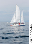 Красивая яхта плывущая по Байкалу (2008 год). Редакционное фото, фотограф Александр Подшивалов / Фотобанк Лори