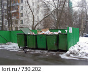 Мусорные контейнеры на Алтайской улице, район Гольяново, Москва (2009 год). Редакционное фото, фотограф lana1501 / Фотобанк Лори