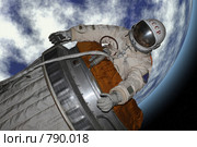 Выход космонавта в открытый космос (2009 год). Редакционное фото, фотограф Владимир Сергеев / Фотобанк Лори