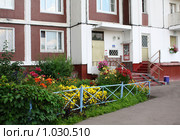 Цветник возле подъезда (2009 год). Стоковое фото, фотограф Екатерина Воякина / Фотобанк Лори