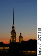 Петропавловская крепость. Собор. Закат (2009 год). Стоковое фото, фотограф Владимир Трифонов / Фотобанк Лори