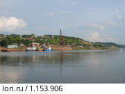 Башкирия, г. Бирск. Вид на пристань, горку Соколок и квартал "Камешник". (2008 год). Стоковое фото, фотограф Анна Магид / Фотобанк Лори