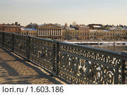 Вид с Благовещенского моста на Английскую набережную Невы (2010 год). Стоковое фото, фотограф Александр Алексеев / Фотобанк Лори