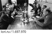 Старое фото - диспут на научной конференции. Редакционное фото, фотограф Ольга К. / Фотобанк Лори