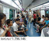 Пекин, вагон метро (2009 год). Редакционное фото, фотограф Дмитрий Фиронов / Фотобанк Лори