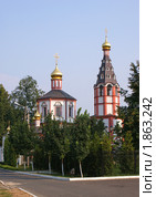 Церковь Грузинской иконы Божией Матери. Московская область, Чеховский район, Якшино. (2010 год). Стоковое фото, фотограф Анна Менщикова / Фотобанк Лори