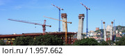 Строительство моста через бухту Золотой Рог, г. Владивосток (2010 год). Стоковое фото, фотограф Пьянков Александр / Фотобанк Лори