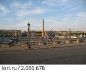 Площадь Согласия в Париже вечером (2010 год). Стоковое фото, фотограф Михаил Головкин / Фотобанк Лори