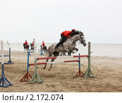 Прыжок через барьер. Стоковое фото, фотограф Олег Хархан / Фотобанк Лори