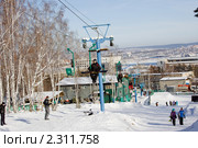 Горнолыжная трасса в г.Иркутске возле микрорайона Университетский (2011 год). Стоковое фото, фотограф Игнатьев Михаил / Фотобанк Лори