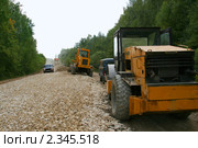 Ремонт дороги Таруса - Алексин (2010 год). Редакционное фото, фотограф Щеголева Ольга / Фотобанк Лори