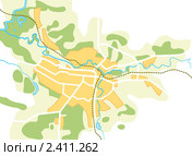 Карта города. Стоковая иллюстрация, иллюстратор Одиссей / Фотобанк Лори