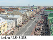 Невский проспект, Санкт-Петербург. Вид сверху. (2011 год). Редакционное фото, фотограф Vladimir Kolobov / Фотобанк Лори