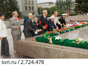 Ветераны возлагают цветы к Вечному огню- Мемориал Славы-г.Иркутск (2011 год). Редакционное фото, фотограф Игнатьев Михаил / Фотобанк Лори