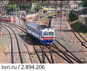 Служебная автомотриса АЧ-2-114 (рельсовый автобус) руководства МЖД (2010 год). Редакционное фото, фотограф Алёшина Оксана / Фотобанк Лори
