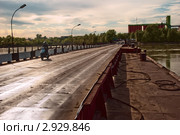 Понтонный мост через Бию. Город Бийск. Стоковое фото, фотограф Валерий Тырин / Фотобанк Лори