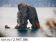 Россия. Морской государственный заповедник ДВО РАН. Визитная карточка заповедника скала "Парус" или "Каменная арка". (2011 год). Редакционное фото, фотограф Сергеев Игорь / Фотобанк Лори