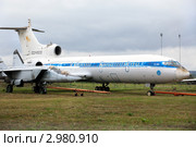 Экспериментальный советский самолет ТУ-155 с двигателями, использующие криогенное топливо, аэродром Жуковский, Россия (2011 год). Редакционное фото, фотограф Николай Винокуров / Фотобанк Лори