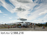 Самолет А-50 — российский самолет дальнего радиолокационного обнаружения и управления (ДРЛОиУ) (AWACS). День Воздушного флота России (Камчатка, Елизово) (2011 год). Редакционное фото, фотограф А. А. Пирагис / Фотобанк Лори