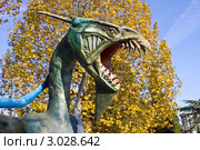 Голова икрана. Фрагмент восковой фигуры в сочинском парке Ривьера. (2011 год). Редакционное фото, фотограф Вячеслав Беляев / Фотобанк Лори