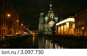 Храм Спаса на крови в Санкт-Петербурге ночью (2011 год). Стоковое видео, видеограф Михаил Коханчиков / Фотобанк Лори