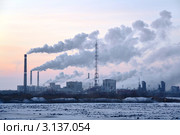 ОАО "Толяттиазот" зимним вечером (2011 год). Редакционное фото, фотограф Светлана Полушкина / Фотобанк Лори