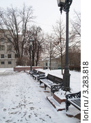 Скверик зимой на Тверской площади, напротив мэрии (2012 год). Стоковое фото, фотограф Татьяна Юни / Фотобанк Лори