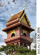 Деревянная башня в древнем городе Муанг Боран (Mueang Boran), Таиланд. Стоковое фото, фотограф Петр Малышев / Фотобанк Лори