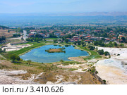 Памуккале, Турция, вид с высоты птичьего полета (2009 год). Стоковое фото, фотограф ElenArt / Фотобанк Лори