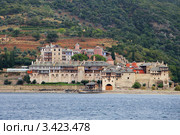 Вид на монастырь Ксенофонт. Афон (Айон Орос) (2011 год). Стоковое фото, фотограф Александра Меланич / Фотобанк Лори