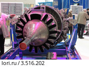 Двигатель самолета SuperJET100 на международном салоне "Двигатели 2012" Редакционное фото, фотограф Сергей Гребеньков / Фотобанк Лори