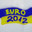 Граффити - украинский флаг с надписью ЕВРО 2012, нарисованный красками на стене. Редакционное фото, фотограф FMRU / Фотобанк Лори