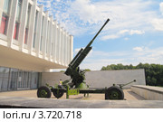 Пушка около здания краеведческого музея, город Великие Луки, Псковская область (2012 год). Редакционное фото, фотограф Галина Ермолаева / Фотобанк Лори