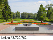 Вечный огонь на территории мемориального комплекса, город Великие Луки, Псковская область (2012 год). Редакционное фото, фотограф Галина Ермолаева / Фотобанк Лори