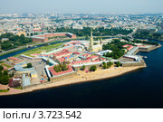 Петербург с высоты птичьего полёта. Заячий остров, Петропавловская крепость, Кронверкская набережная и Музей Артиллерии (2012 год). Стоковое фото, фотограф Александр Тарасенков / Фотобанк Лори