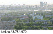 Туман над городом утром, тайм лапс (2011 год). Стоковое видео, видеограф Losevsky Pavel / Фотобанк Лори