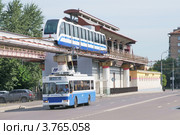 Московская монорельсовая транспортная система (ММТС). Москва (2012 год). Редакционное фото, фотограф stargal / Фотобанк Лори