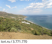 Вид с горы на поселок Канака в Крыму (2012 год). Стоковое фото, фотограф Игорь Кутателадзе / Фотобанк Лори